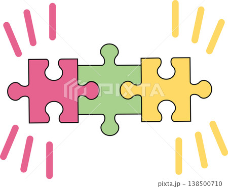 パズルのグラフィック素材イラスト パズルのグラフィック素材イラスト 138500710