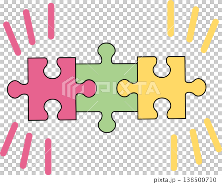 パズルのグラフィック素材イラスト パズルのグラフィック素材イラスト 138500710