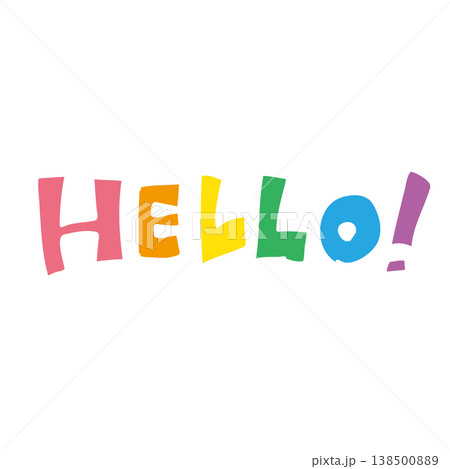 カラフルな Hello 手書き文字　ポップでかわいい手描き文字 138500889