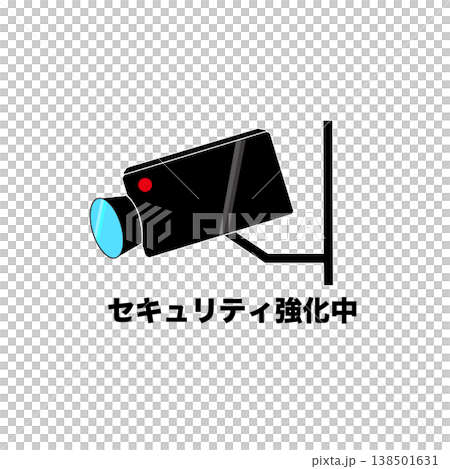 防犯カメラ作動中イラストセット 監視カメラ セキュリティ 録画中 注意喚起 防犯対策 138501631