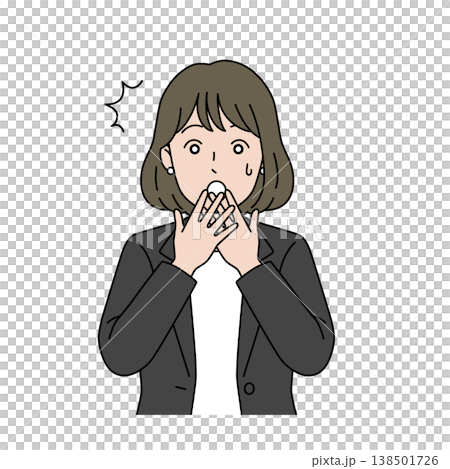 Vector illustration of a female businesswoman with a surprised expression. Vector illustration of a female businesswoman with a surprised expression. 138501726