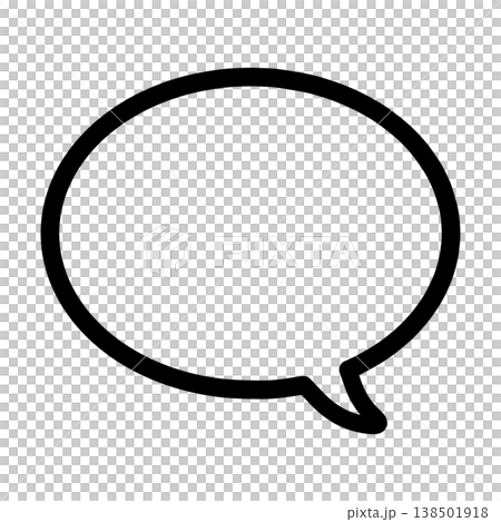 右向きの丸い吹き出しアイコン 138501918