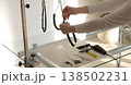 Pet grooming at home: haircutting tools, scissors, comb, trimmer, grooming loops, grooming collar 138502231