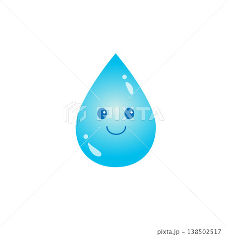 可愛い水滴のキャラクターイラスト 可愛い水滴のキャラクターイラスト 138502517