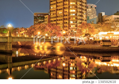 広島平和記念公園の元安川の夜景<2026年3月> 138502610