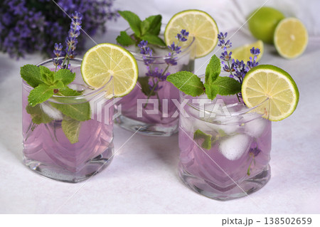Cocktail Lavender Mojito Cocktail Lavender Mojito 138502659