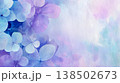 青のあじさいの水彩画イラスト背景　generative ai 138502673