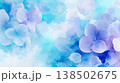 青のあじさいの水彩画イラスト背景　generative ai 138502675