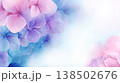 青のあじさいの水彩画イラスト背景　generative ai 138502676