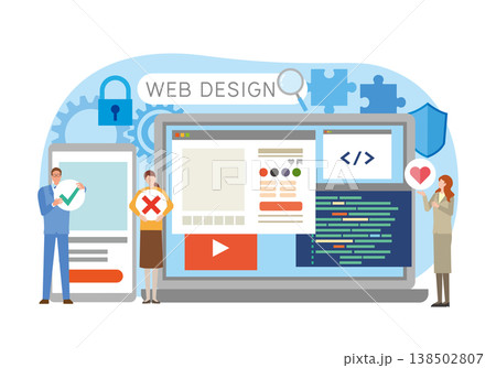 ウェブデザインと人々のイメージイラスト 138502807