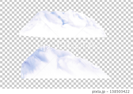 A set of two images of distant snow-capped mountain ranges. Isolated watercolor illustrations for websites about nature, ecology, gardening, landscape design, as well as educational children's books. A set of two images of distant snow-capped mountain ranges. Isolated watercolor illustrations for websites about nature, ecology, gardening, landscape design, as well as educational children's books. 138503422
