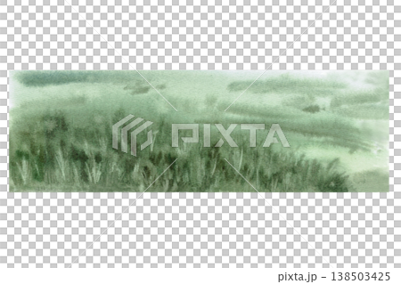 An image of a field of grass. Isolated watercolor illustration for websites about nature, ecology, gardening, landscape design, as well as educational and children's books. An image of a field of grass. Isolated watercolor illustration for websites about nature, ecology, gardening, landscape design, as well as educational and children's books. 138503425