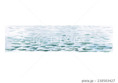 An image of a water surface with gentle ripples. Isolated watercolor illustration for websites about nature, ecology, gardening, landscape design, as well as educational and children's books. An image of a water surface with gentle ripples. Isolated watercolor illustration for websites about nature, ecology, gardening, landscape design, as well as educational and children's books. 138503427
