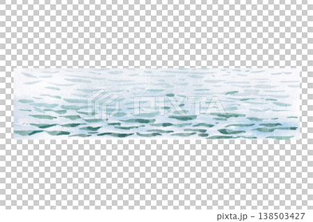 An image of a water surface with gentle ripples. Isolated watercolor illustration for websites about nature, ecology, gardening, landscape design, as well as educational and children's books. An image of a water surface with gentle ripples. Isolated watercolor illustration for websites about nature, ecology, gardening, landscape design, as well as educational and children's books. 138503427