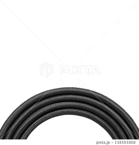 black cable semicircle on white background 138503808