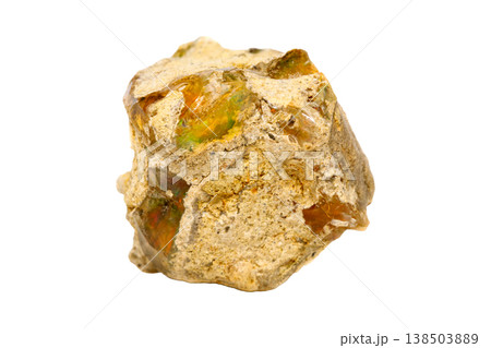Opal mineral stone in rock on white background Opal mineral stone in rock on white background 138503889