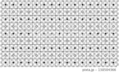 幾何背景，由交替的實心和空心星形組成的點陣網格構成。 138504366