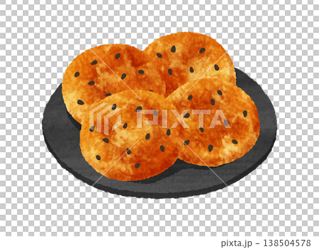 Sesame rice cracker Sesame rice cracker 138504578