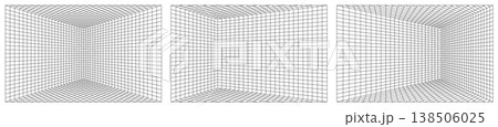 Bg line grid with 3d space floor, game pattern perspective. Digital abstract wireframe, futuristic wire texture of tech square frame. Light box 80s for future cyberpunk design. Virtual arcade graphic Bg line grid with 3d space floor, game pattern perspective. Digital abstract wireframe, futuristic wire texture of tech square frame. Light box 80s for future cyberpunk design. Virtual arcade graphic 138506025