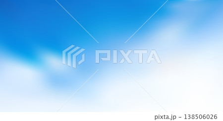 Sky blue medical tech background. Gradient watercolor light fluffy clouds for weather forecast app. Clear fresh winter sunny abstract day. Summer beach blurry bright heaven. Natural soft air panorama 138506026
