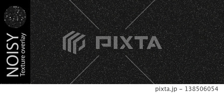 Noisy black bg with white grainy pattern, dots overlay for vector dark texture. Grunge paper effect and gritty abstract dust on vintage halftone wall. Seamless distress gradation, wall light dissolve Noisy black bg with white grainy pattern, dots overlay for vector dark texture. Grunge paper effect and gritty abstract dust on vintage halftone wall. Seamless distress gradation, wall light dissolve 138506054