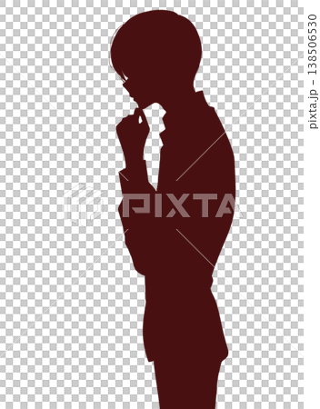思考男性剪影 138506530