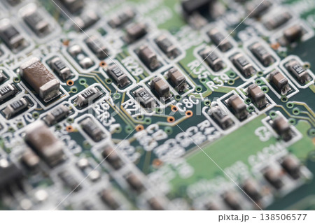 Computer green circuit board macro shot Computer green circuit board macro shot 138506577
