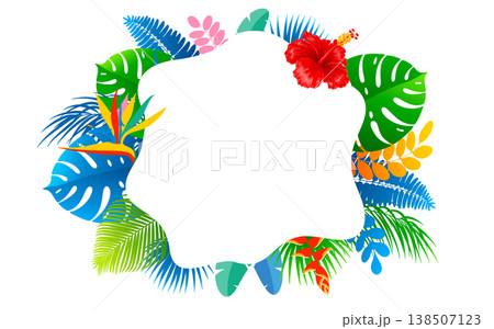 Tropical Artistic Circle Frame Tropical Artistic Circle Frame 138507123