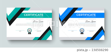 Modern creative certificate of achievement award design layout template. Professional design for achievement certificate, academic, graduation, appreciation, completion, diploma. Modern creative certificate of achievement award design layout template. Professional design for achievement certificate, academic, graduation, appreciation, completion, diploma. 138508290