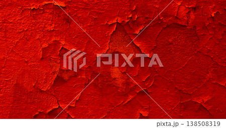 Abstract pattern of fiery cracks on surface. Textured photo for infernal background  138508319
