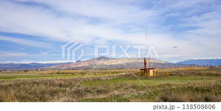 Open field with weather instrument Open field with weather instrument 138508606