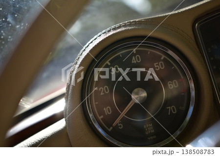 Vintage red classic car with retro design details Vintage red classic car with retro design details 138508783