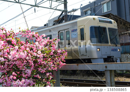 京王1000系1780Fアイボリー編成 ATO対応編成と花 京王1000系1780Fアイボリー編成 ATO対応編成と花 138508865