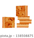 フロランタン_積んだものと単品_水彩タッチ_洋菓子 138508875