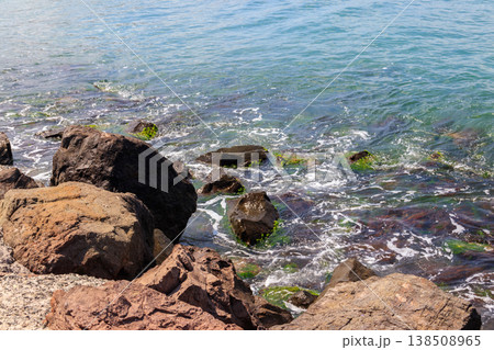 Stony shore of the Black sea in Bulgaria Stony shore of the Black sea in Bulgaria 138508965