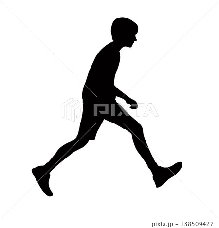 a boy running body silhouette vector a boy running body silhouette vector 138509427