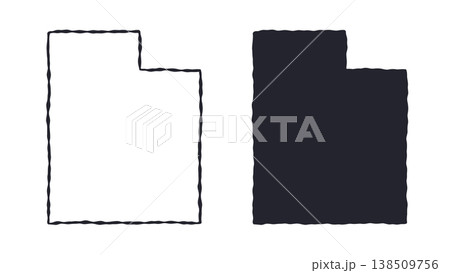 Utah USA state map silhouette and outline map. Vector shapes of us state, isolated on white. Perfect for infographics, geography design, education, and maps. 138509756