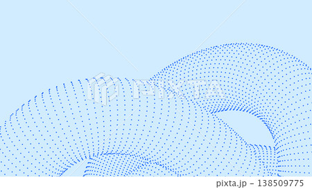 Abstract 3D dotted shape on clean minimalist background. Modern futuristic geometric composition for digital, technology, data, and creative design concepts. Abstract 3D dotted shape on clean minimalist background. Modern futuristic geometric composition for digital, technology, data, and creative design concepts. 138509775