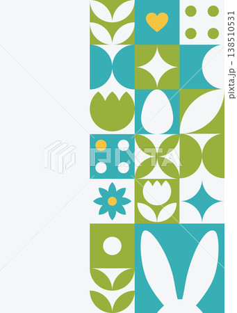 Fresh spring Easter geometric design with copyspace Fresh spring Easter geometric design with copyspace 138510531