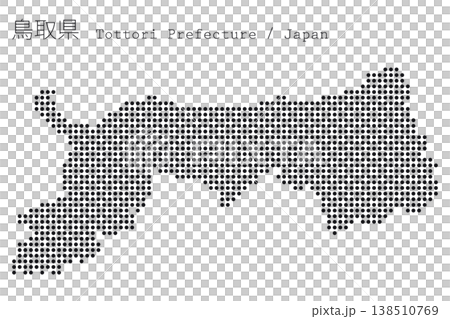 日本のベクターイラスト地図素材:鳥取県全体地図 日本のベクターイラスト地図素材:鳥取県全体地図 138510769