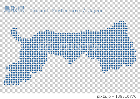 日本のベクターイラスト地図素材:鳥取県全体地図 日本のベクターイラスト地図素材:鳥取県全体地図 138510770