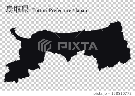 日本のベクターイラスト地図素材：鳥取県全体地図 138510772