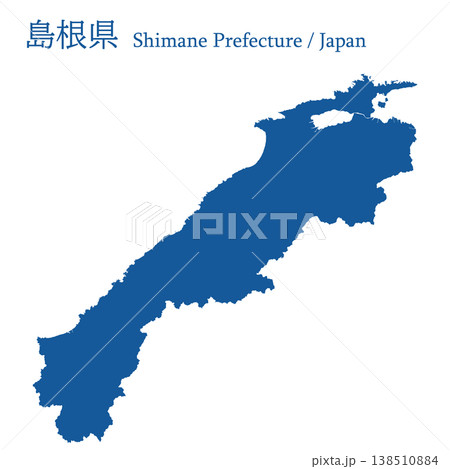 日本のベクターイラスト地図素材：島根県全体地図 138510884