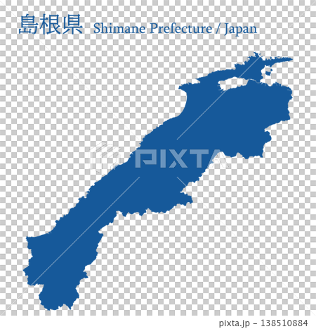 日本のベクターイラスト地図素材：島根県全体地図 138510884