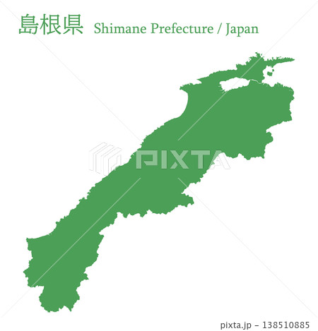 日本のベクターイラスト地図素材:島根県全体地図 日本のベクターイラスト地図素材:島根県全体地図 138510885