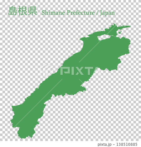 日本島根縣地圖向量插圖素材 138510885