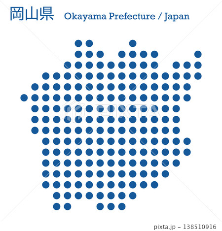 日本のベクターイラスト地図素材：岡山県全体地図 138510916