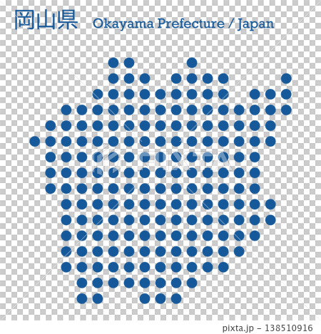 日本のベクターイラスト地図素材：岡山県全体地図 138510916