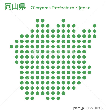 日本のベクターイラスト地図素材：岡山県全体地図 138510917