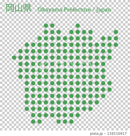 日本のベクターイラスト地図素材：岡山県全体地図 138510917